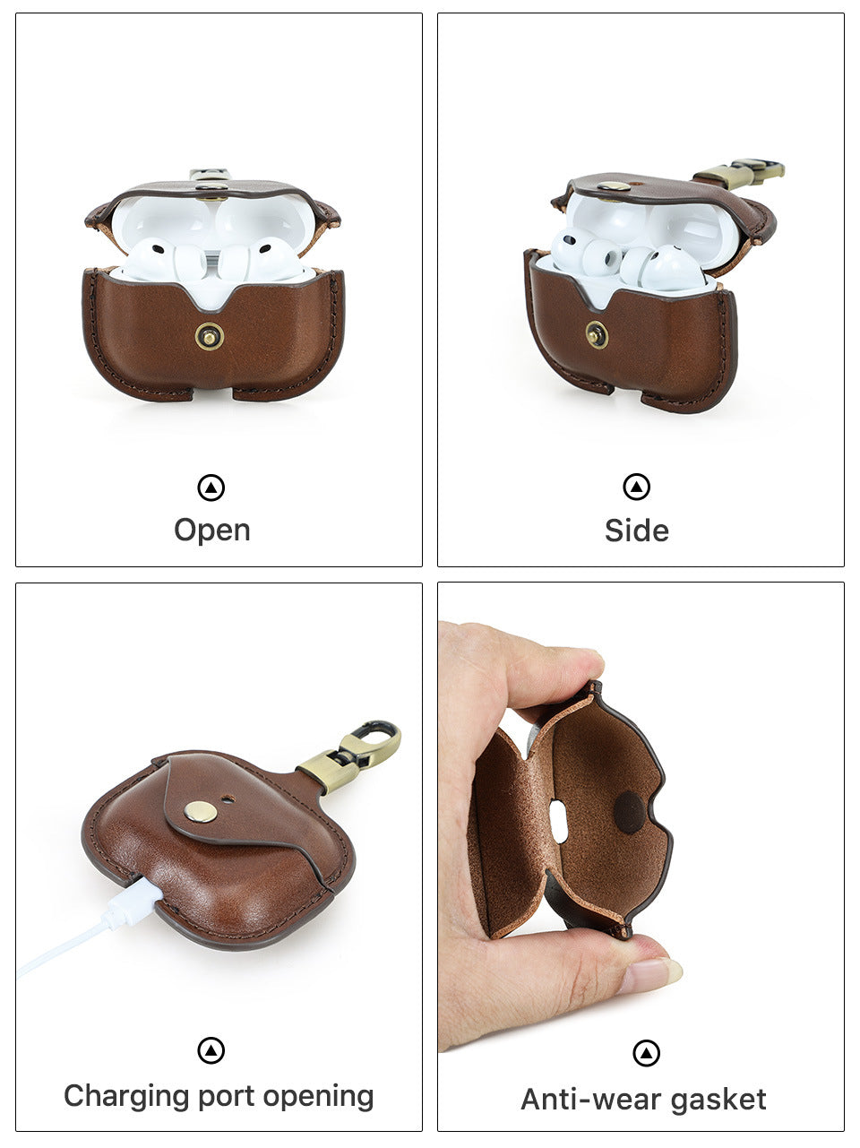 حافظة Airpods Pro 3 جلدية مع مشبك