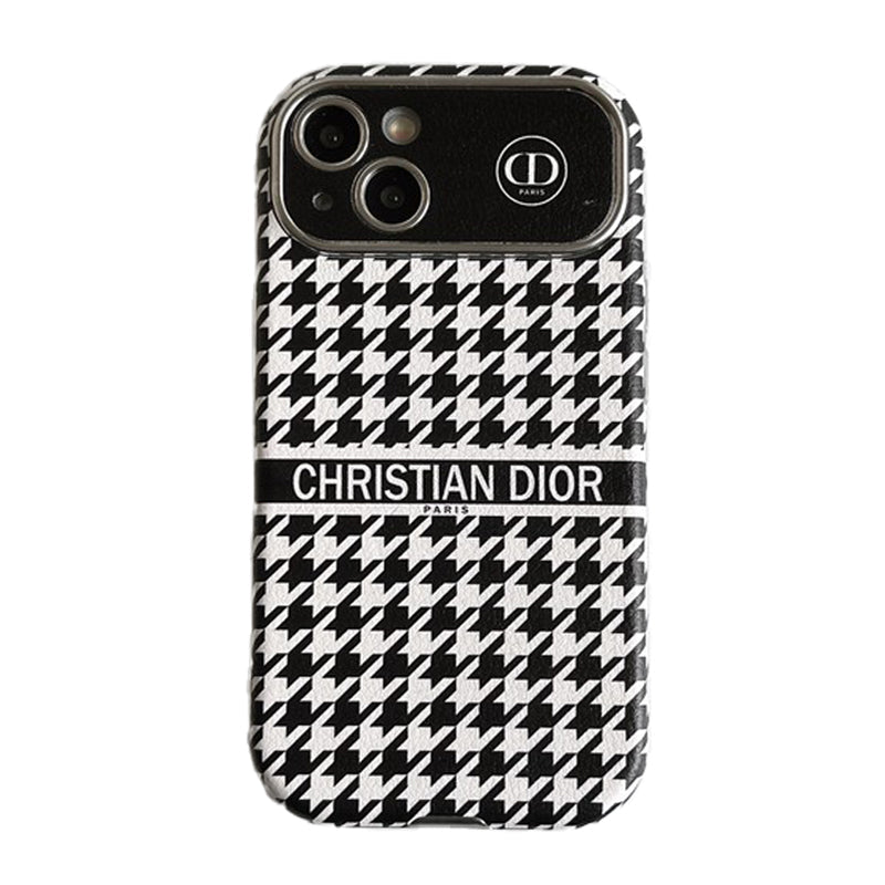 Divat fehér & barna színű bőr iPhone-tok