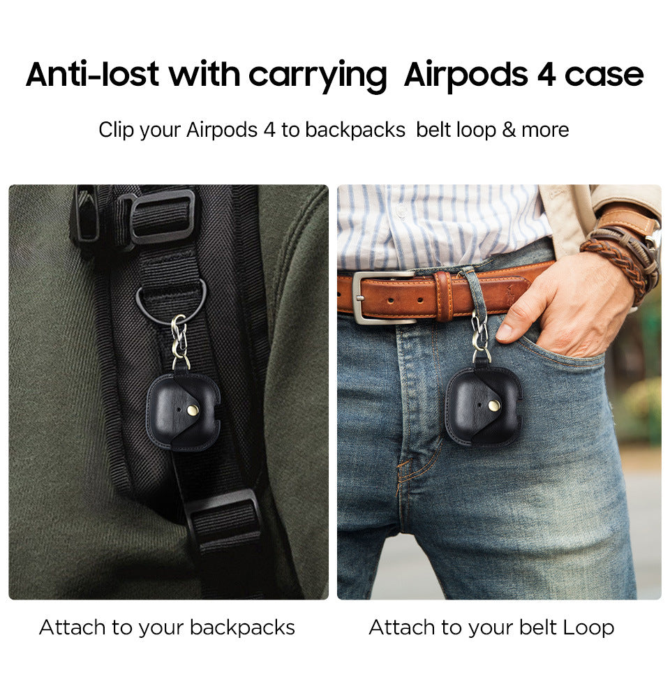 حافظة AirPods 4 من الجلد الطبيعي
