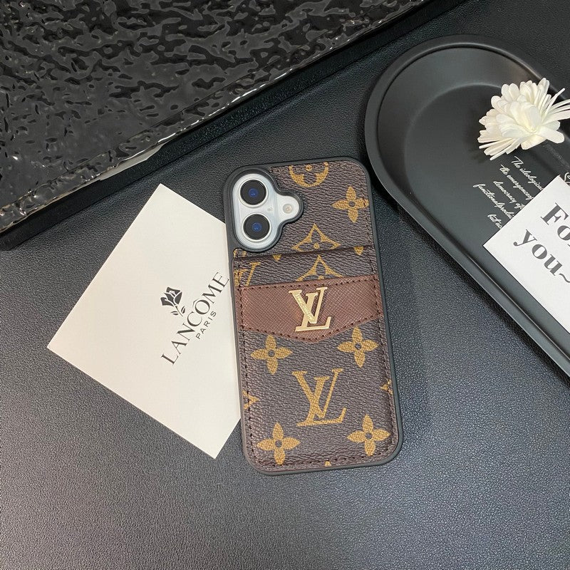 Ylellinen korttilaukku Klassisen värinen iPhone-kotelo