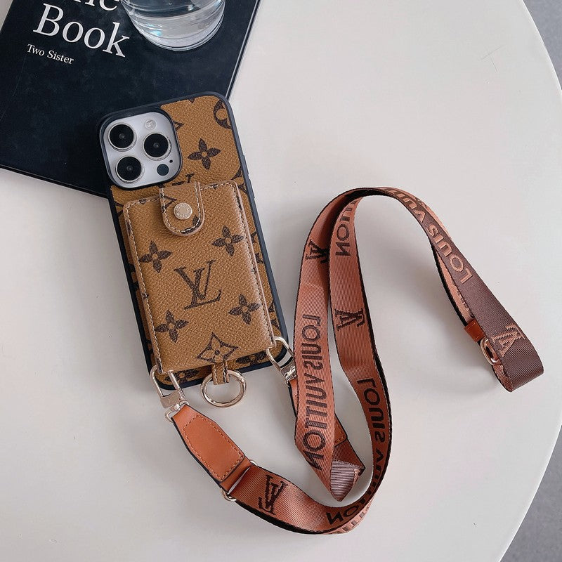 Luxus kártyatáska klasszikus láncos iPhone tok