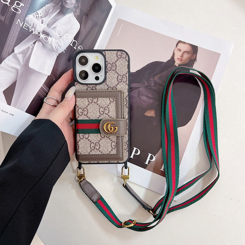 Premium kortveske Crossbody iPhone-deksel