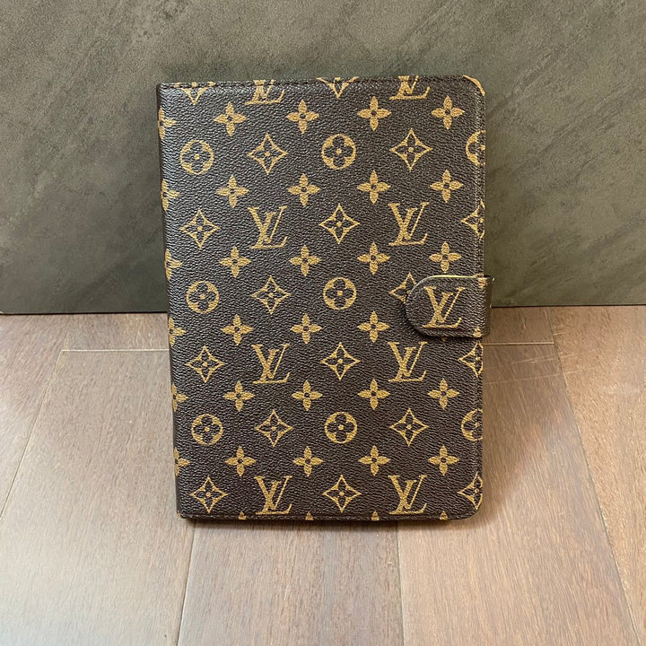 Clúdach Smeach Canbhás Monogram Galánta Cás Leathar Cosanta Apple iPad