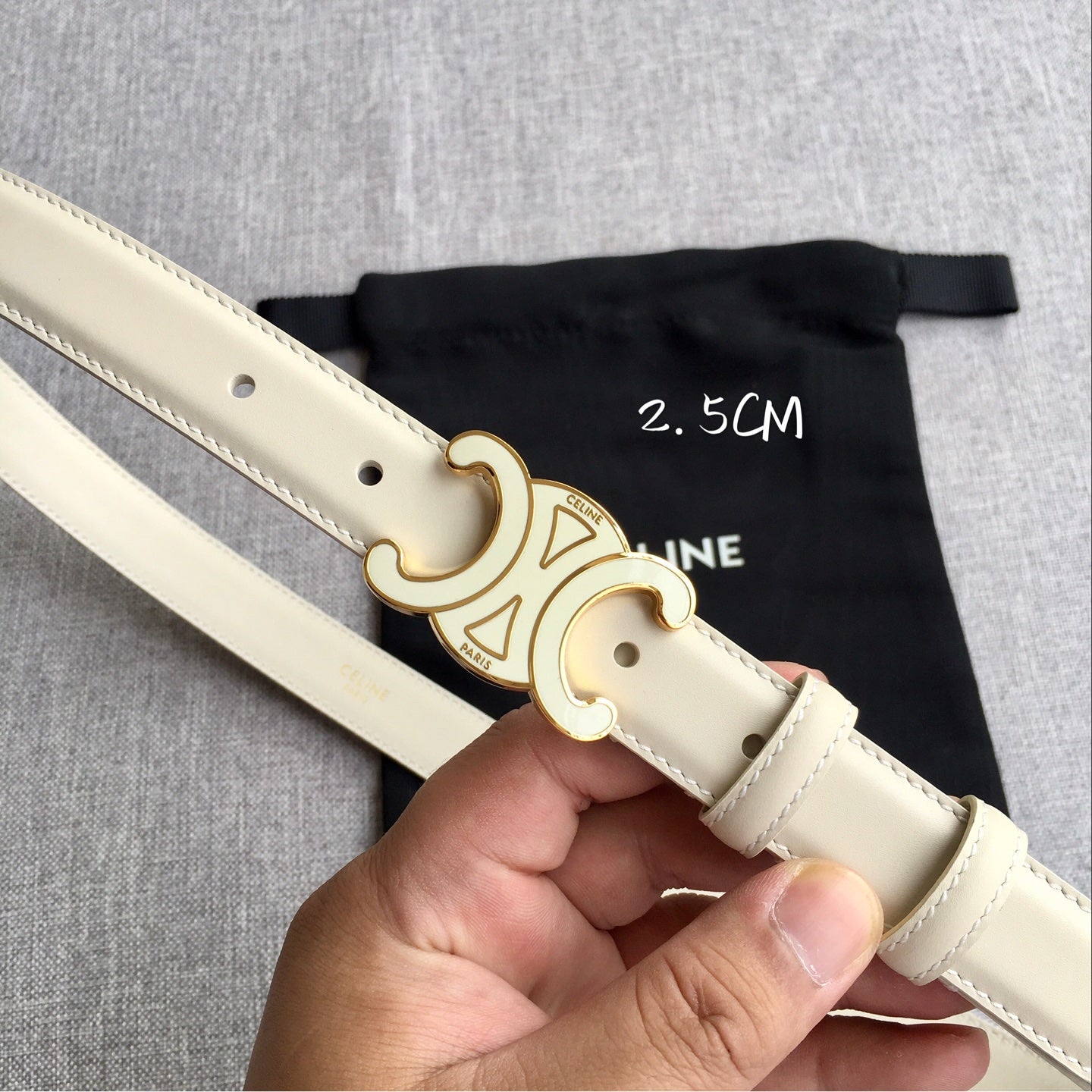 Cintura in pelle da donna AC con fibbia Triomphe