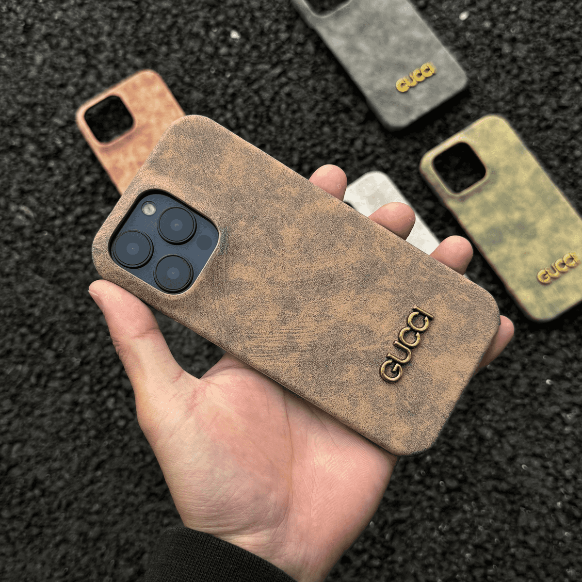 Cás iPhone clasaiceach Vintage Suede-Stíl