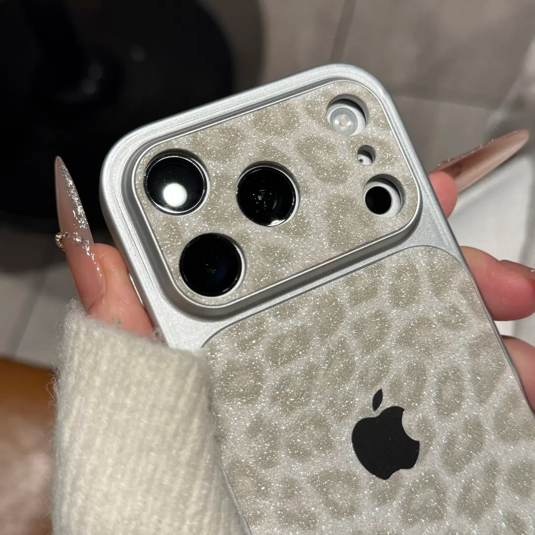 Leopard Print třpytivé pouzdro na telefon — Jiskřivá ochrana s elegantním designem