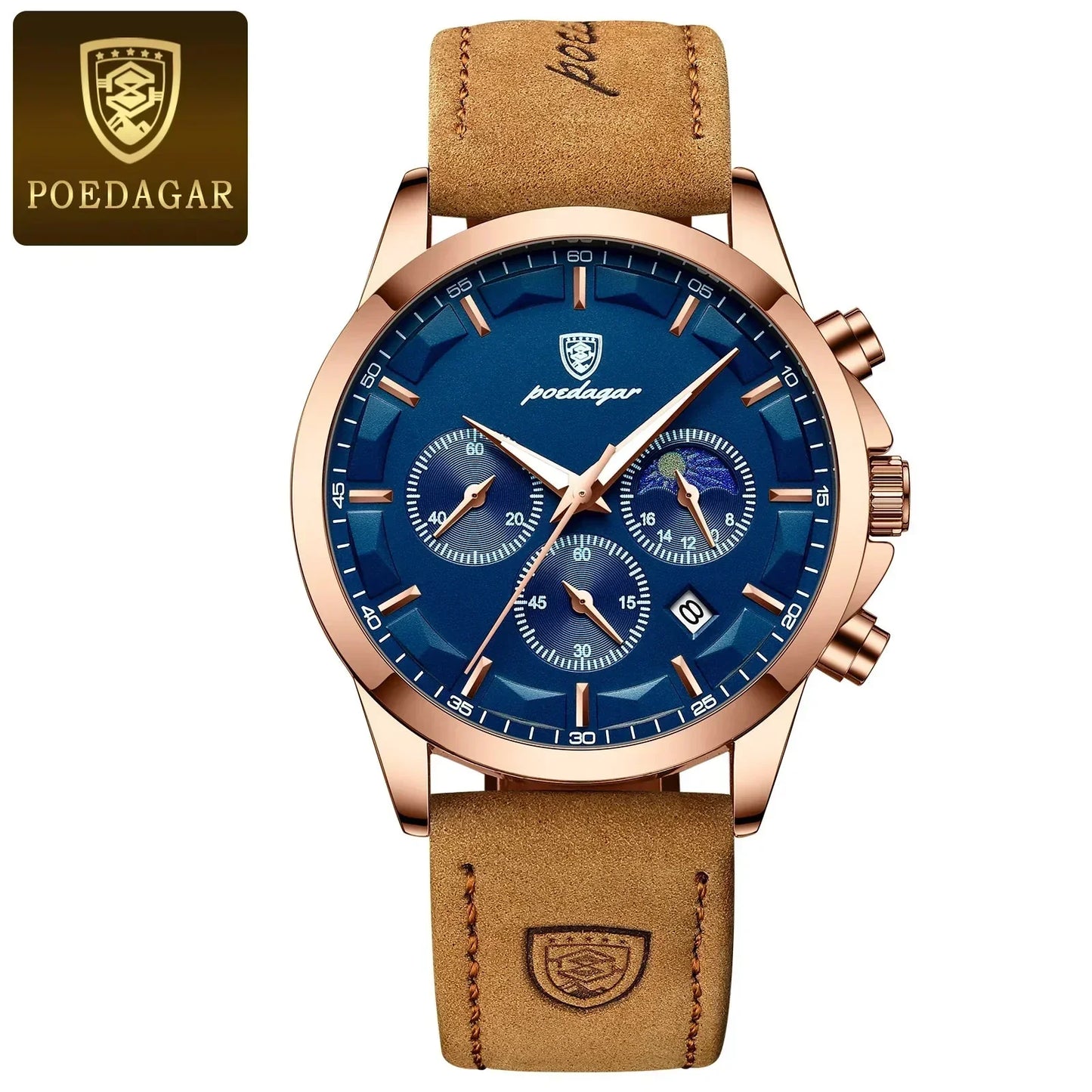 Poedagar ChronoLuxe Sport – Luxus-Chronograph-Quarzuhr
