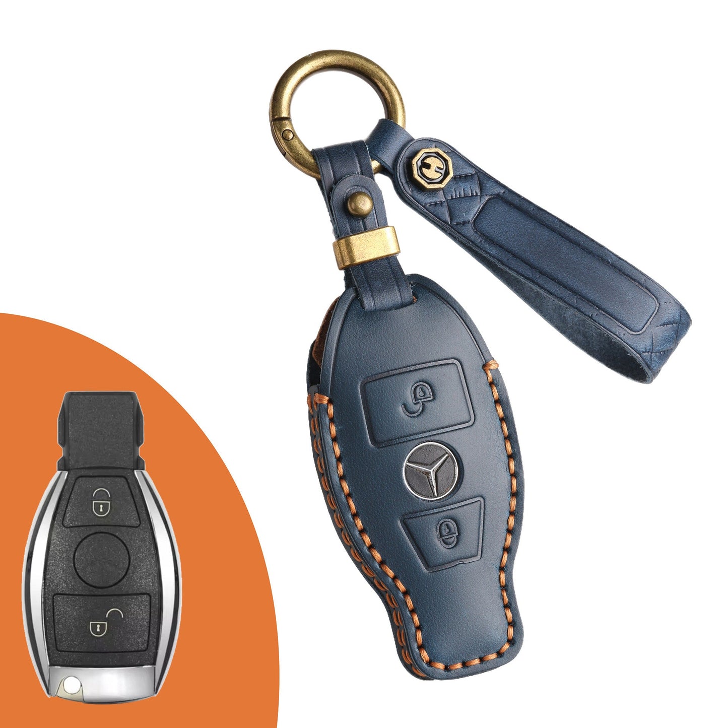 Top Grain Leather θήκη κλειδιών Mercedes