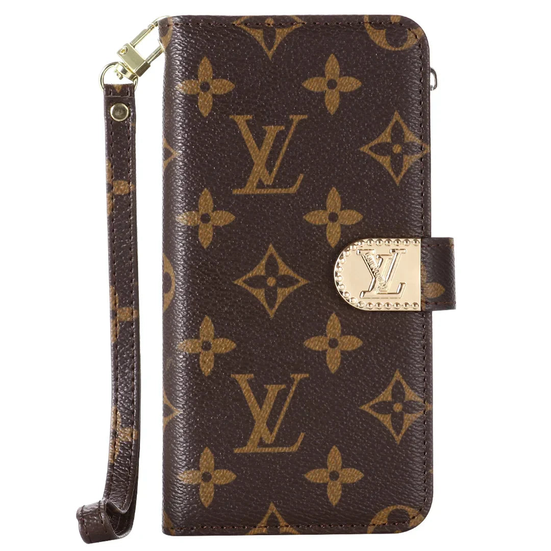 PORTEFEUILLE EN CUIR ET TOILE MONOGRAMME ETUI POUR TÉLÉPHONE MOBILE SAMSUNG