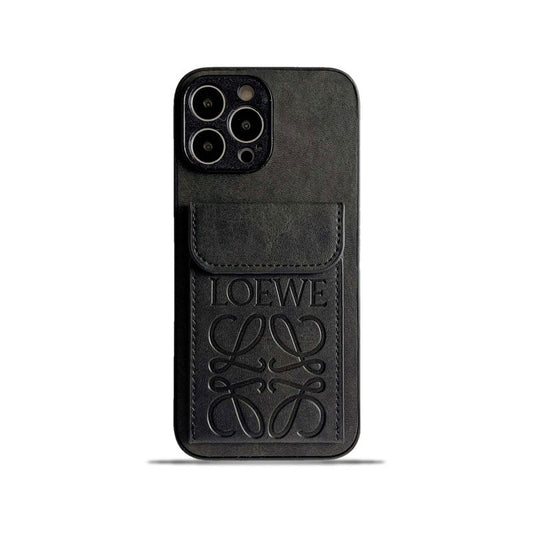 Luxusní pouzdro na iPhone s držákem karty černé-LZP241448