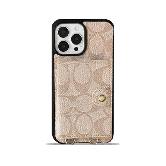 Klasické pouzdro na iPhone s peněženkou a popruhem bílé -SZK240402