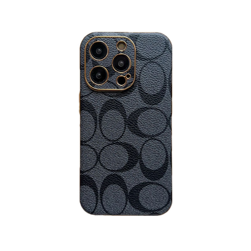 Klassisk iPhone-deksel, svart skinn -QBK240513
