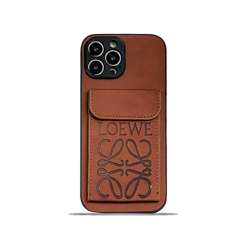 Custodia di lusso per iPhone con porta carte Marrone-LZP241448