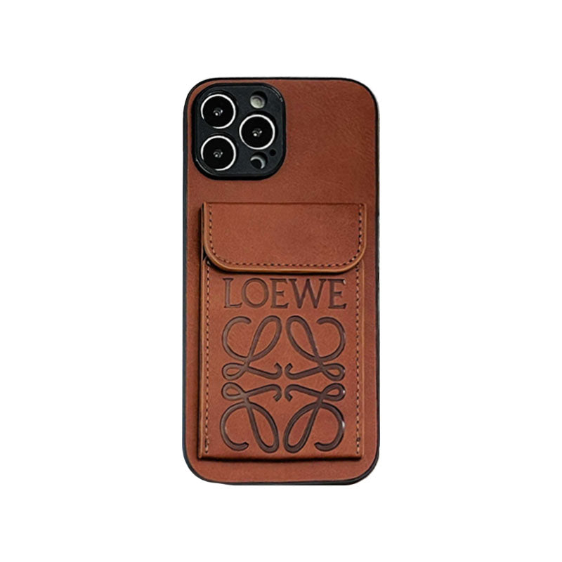 Custodia di lusso per iPhone con porta carte Marrone-LZP241448