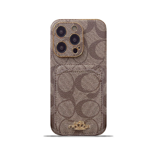 Klassisk iPhone-etui med kortholder kaffe -KB241651