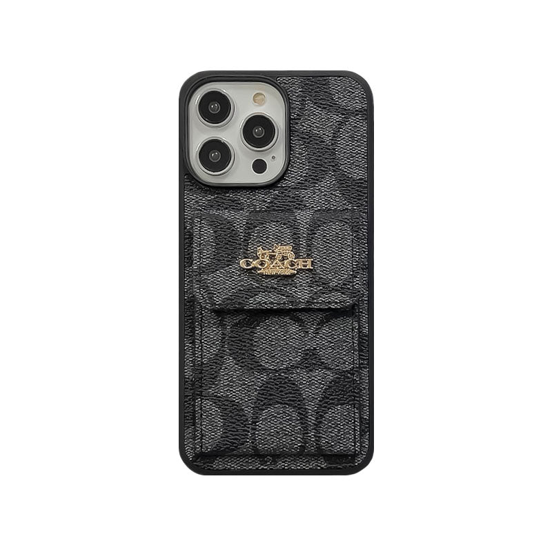 Klasszikus iPhone tok Kártyatartóval Pénztárca Világosbarna -SZK240425
