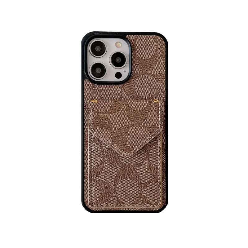 Funda Clásica Para iPhone Con Tarjetero Y Correa Negro Claro -SJ240513