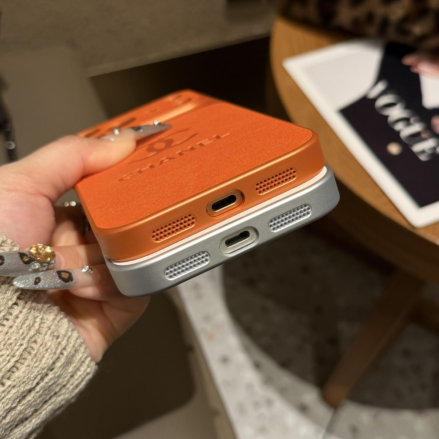 Luxusní embosované kožené ochranné pouzdro na iPhone