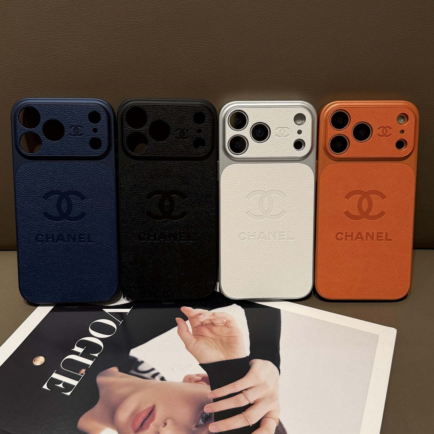 Luxusní embosované kožené ochranné pouzdro na iPhone