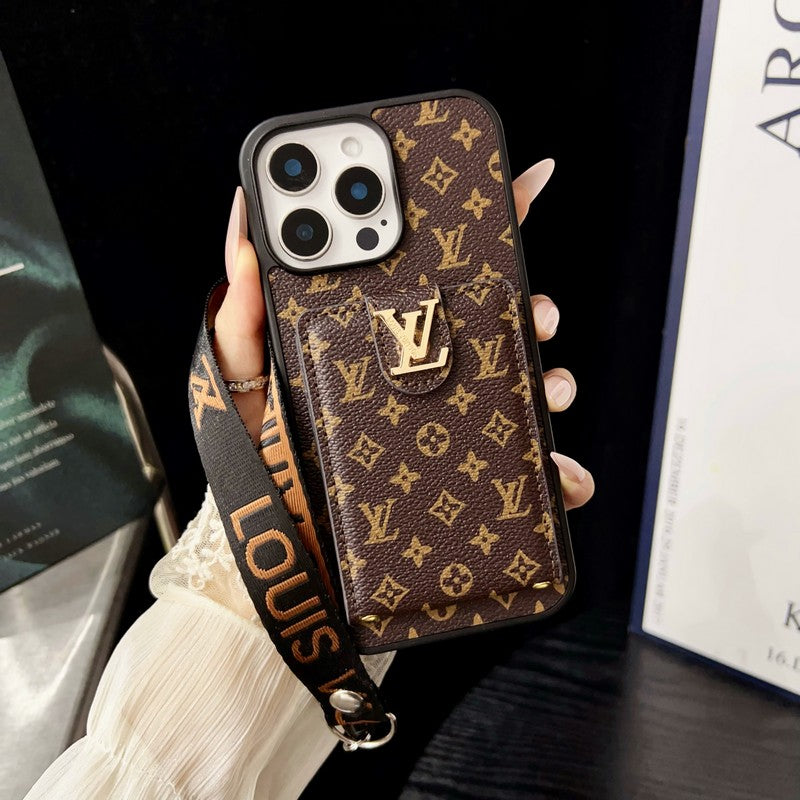 Luxusní klasické barevné crossbody pouzdro na iPhone