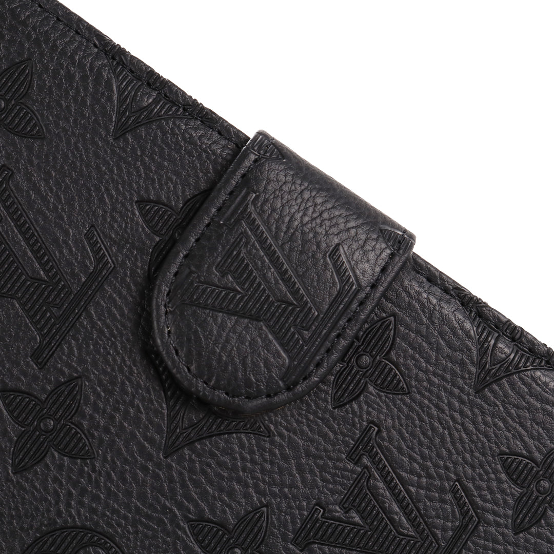 3D-preget lerret Monogramhylster Apple iPad Flip-deksel med stativfunksjon
