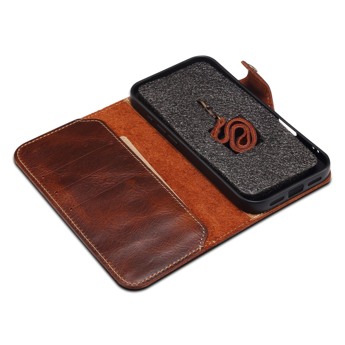 Custodia Flip in vera pelle per iPhone