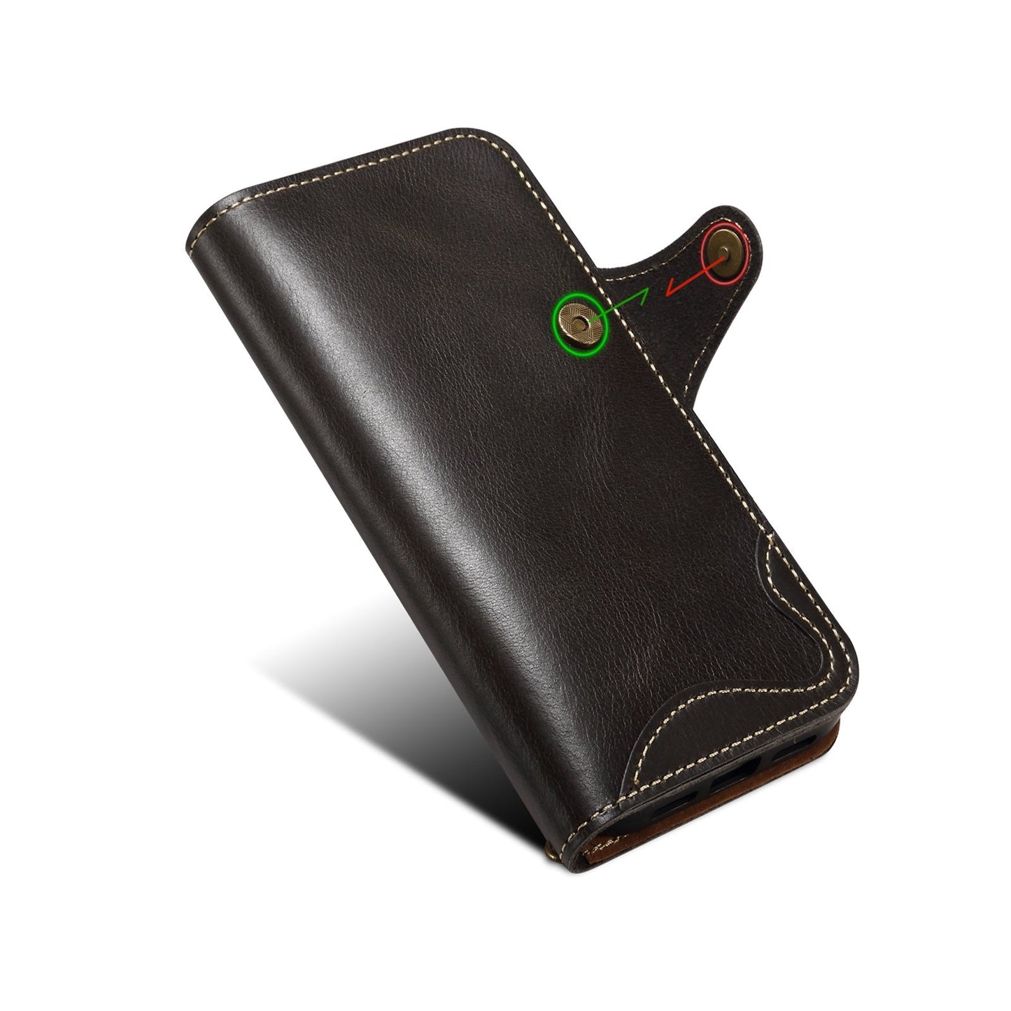 Custodia Flip in vera pelle per iPhone