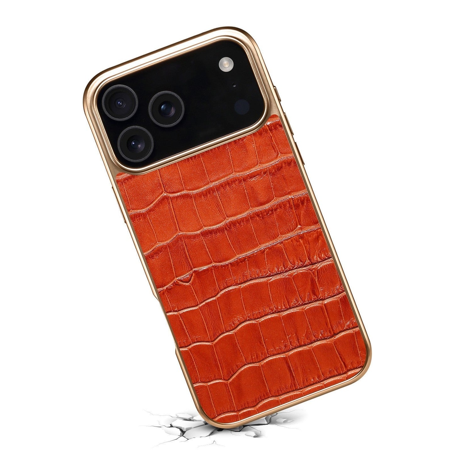 Croc-embosované kožené pouzdro pro iPhone