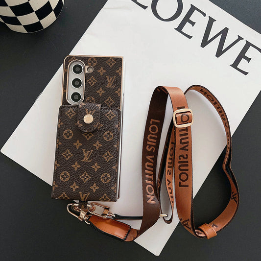 LUXUSNÍ ELEKTROPLATÍCÍ MONOGRAMOVÝ DRŽÁK KARTY CROSSBODY SAMSUNG Z FOLD POUZDRO