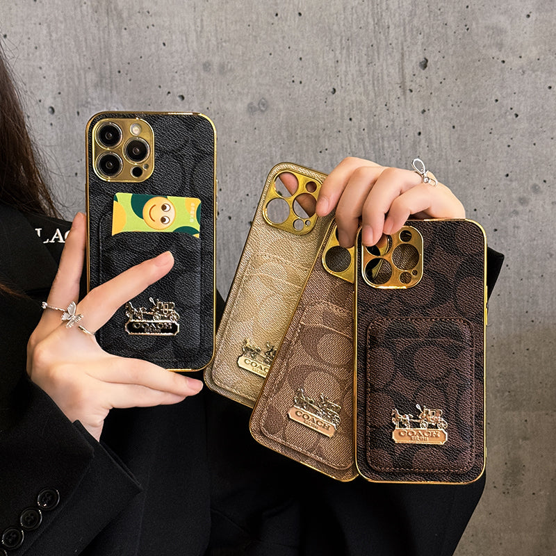 Custodia per iPhone in pelle classica con portacarte