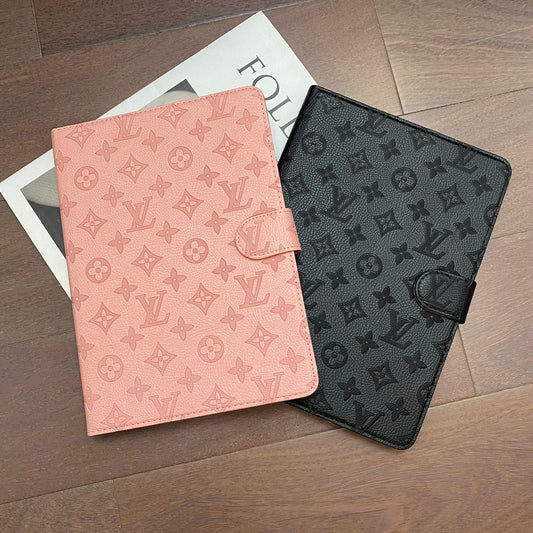 3D-geprägtes Canvas-Monogramm-Holster-Apple-iPad-Flip-Cover mit Standfunktion
