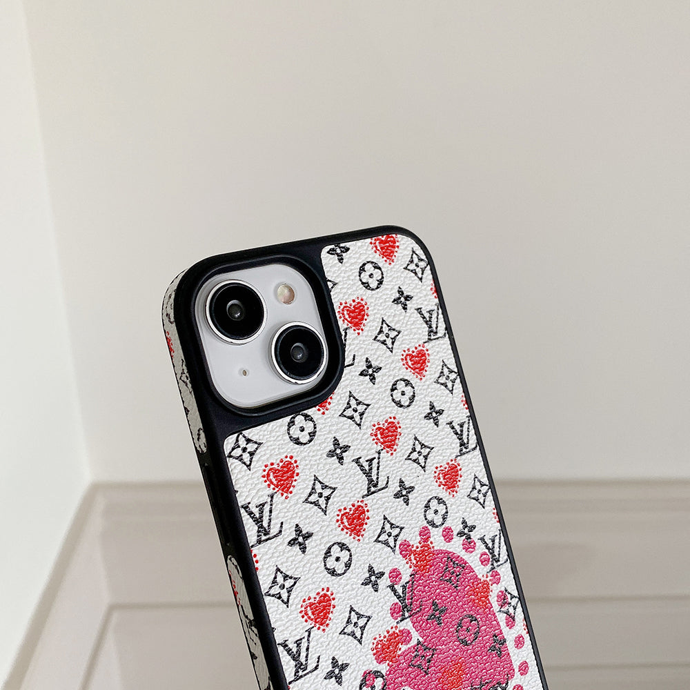 Luxus-Ballon & Herz-Leder-iPhone-Hülle
