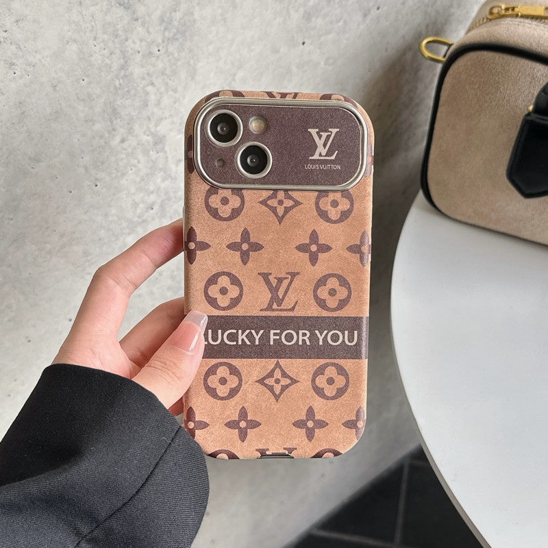 Luxusní hnědé & černé klasické kožené pouzdro na iPhone