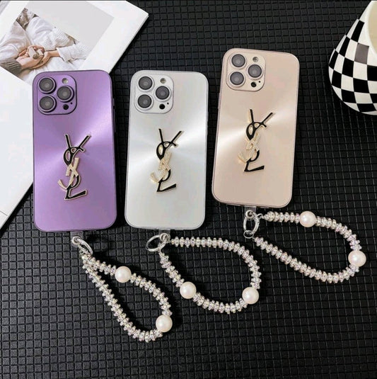 حافظة iPhone أنيقة بأحرف لامعة x Mono مع سلسلة