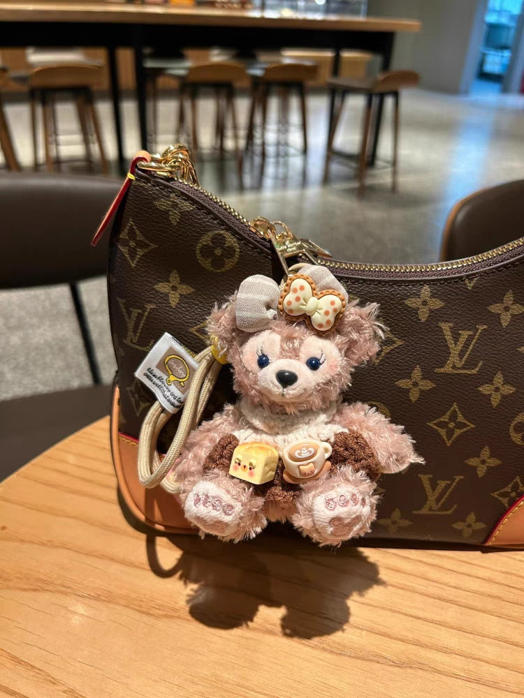 Limited Edition Sherry May Plys nøglering - Luxe Teddy Bear Taske Charm til designer håndtasker
