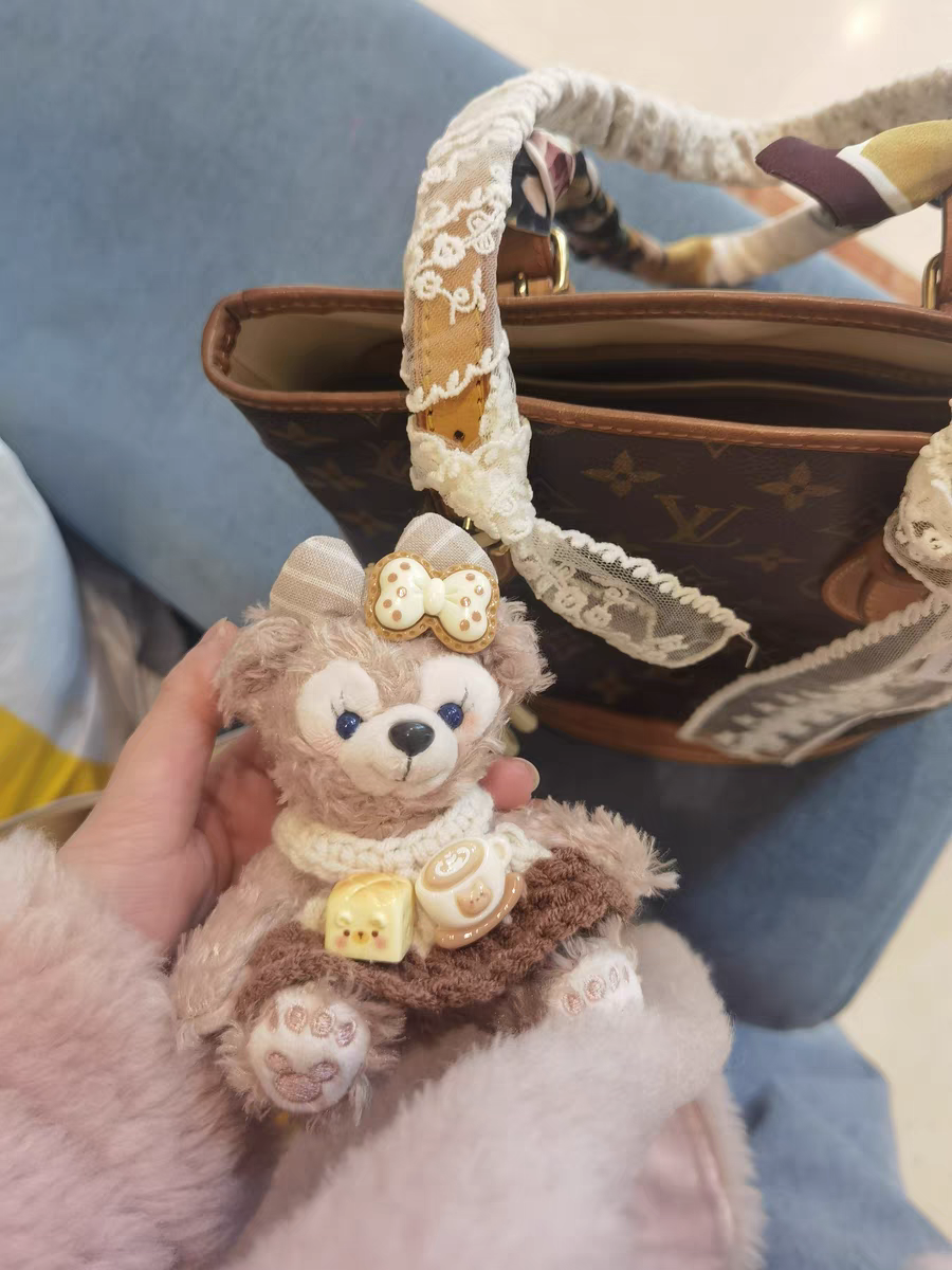 Limited Edition Sherry May Plys nøglering - Luxe Teddy Bear Taske Charm til designer håndtasker