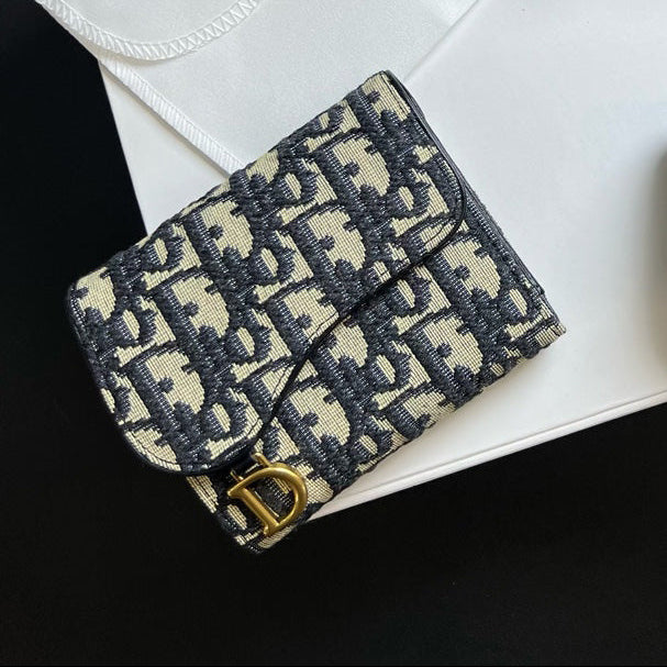 Mini carteira clássica em jacquard