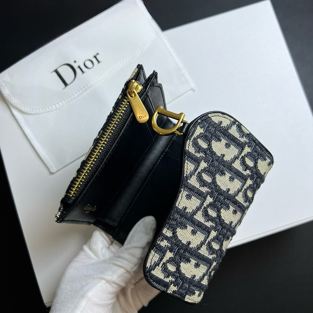 Mini carteira clássica em jacquard