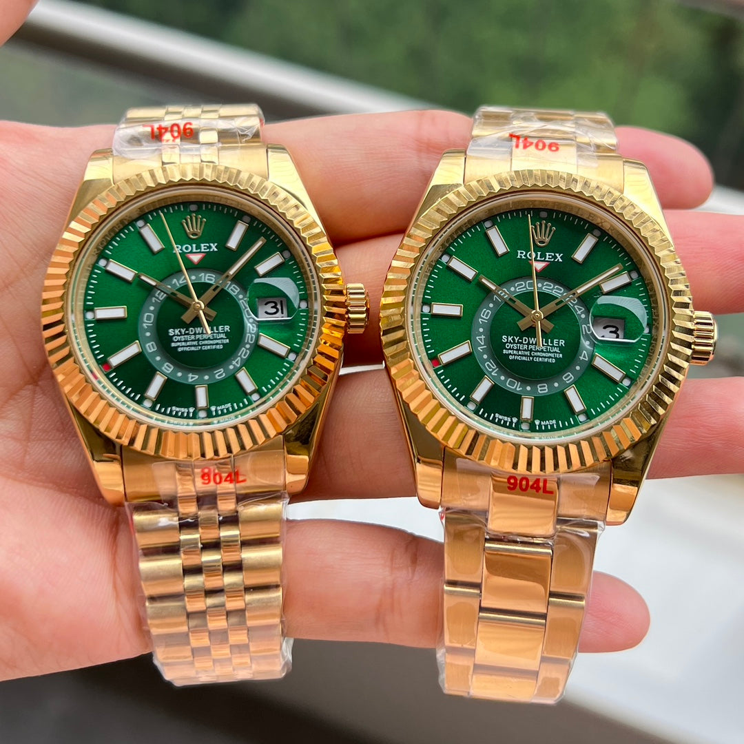 Orologio automatico da uomo di lusso – Cassa in oro con quadrante verde