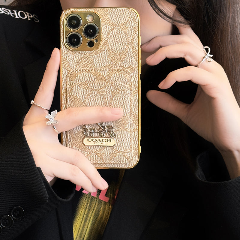 Custodia per iPhone in pelle classica con portacarte