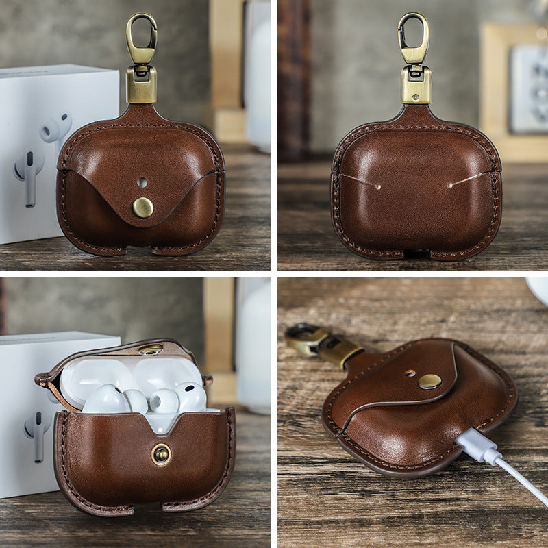 Airpods Pro 3 -nahkainen Airpods-kotelo, jossa on pidike