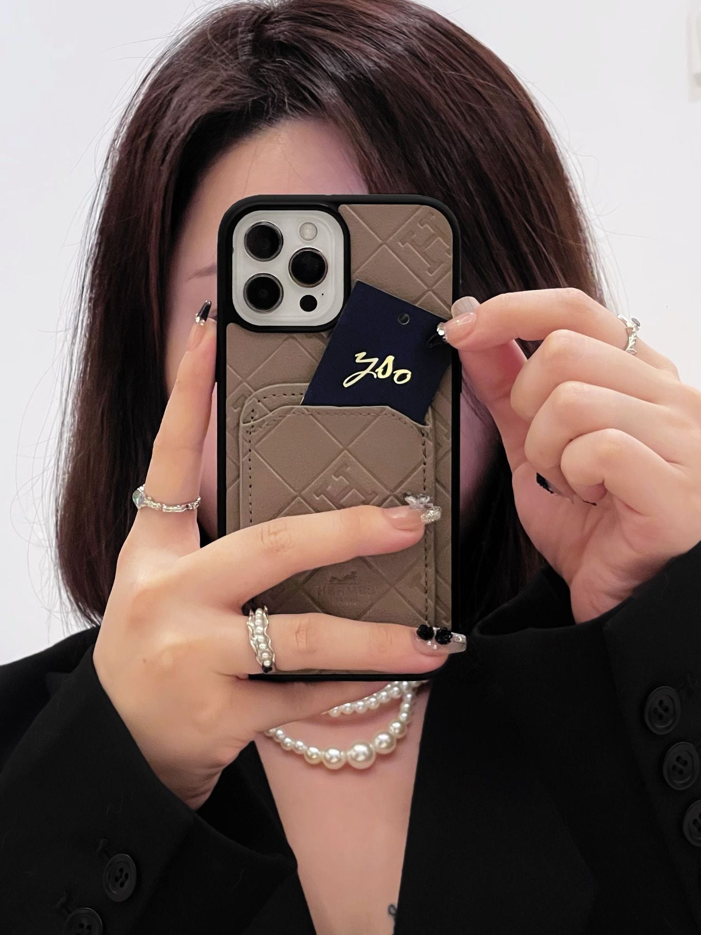 H レザー カードホルダー iPhone ケース