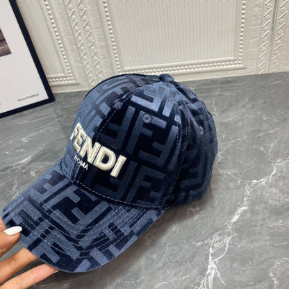 Luxury FF Gold Velvet Baseball Cap | Luxury Designer Adjustable Hat