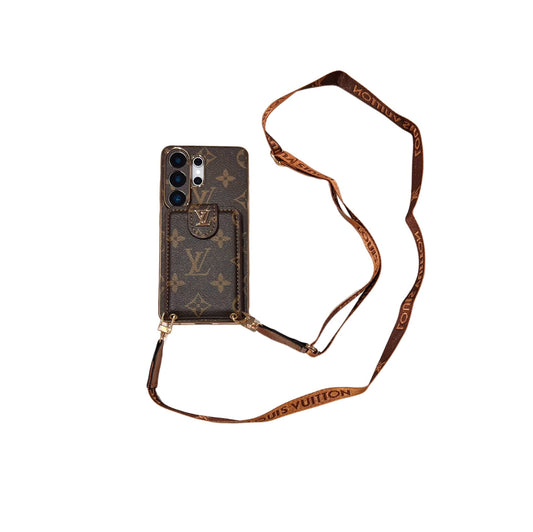 Luxusní crossbody pouzdro na telefon Monogram s kapsou na kartu a popruhem přes rameno