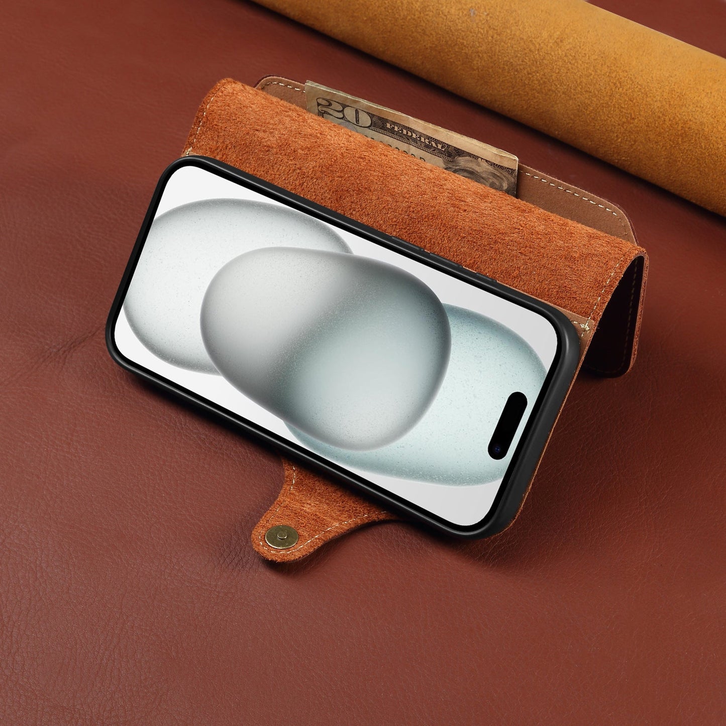 Custodia Flip in vera pelle per iPhone
