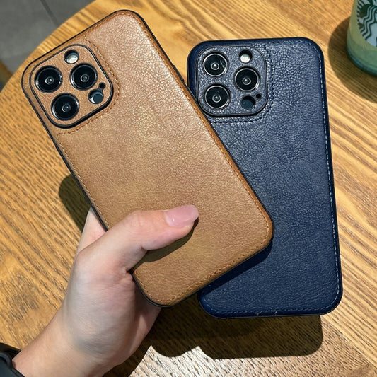 Kompatibelt iPhone-cover i ægte læder til alle modeller