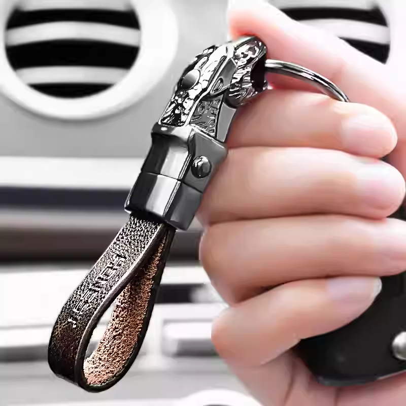 Chaveiro de couro genuíno para carro – chaveiro premium para homens