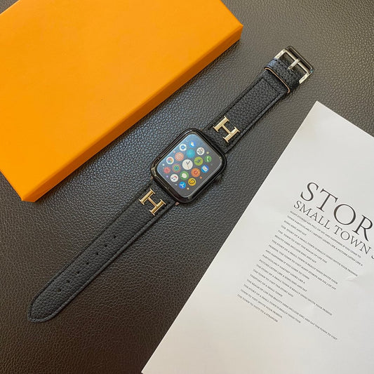 Correa de Apple Watch de cuero genuino con patrón