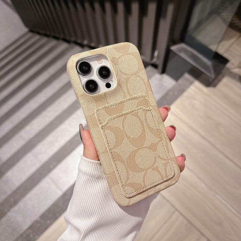 Klassinen klassinen iPhone-kotelo korttitelineellä, valkoinen -JQB240330