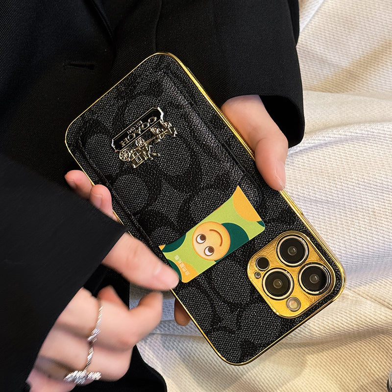 Custodia per iPhone in pelle classica con portacarte
